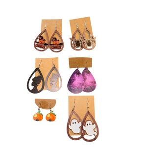 Fall/Halloween Earrings Lot of 6 Pairs New Pierced Earrings Halloween Earrings